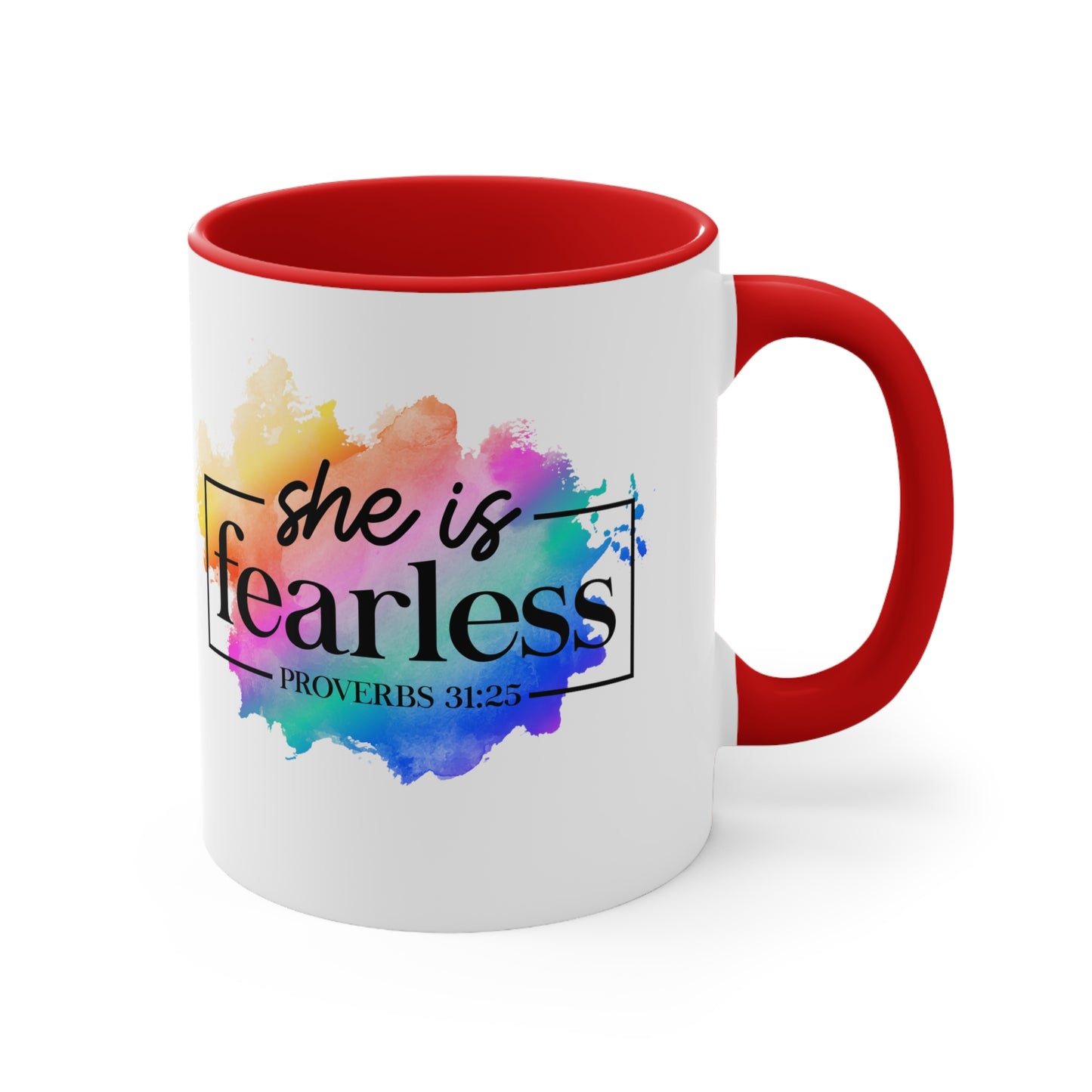 SHE IS FEARLESS - 5 Colors Accent Coffee Mug, 11oz