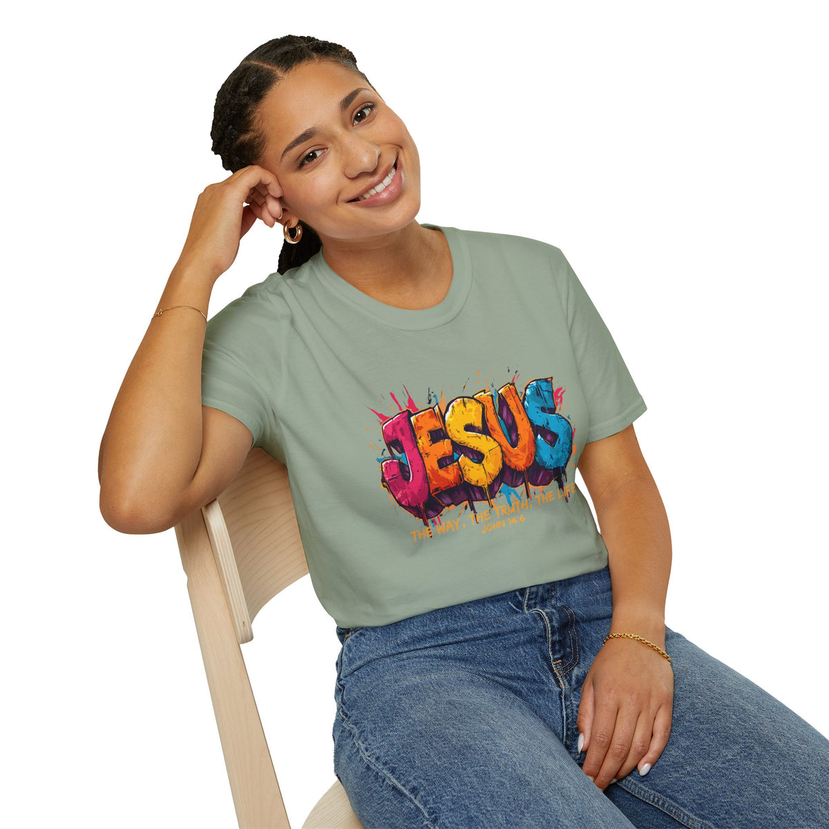 JESUS  Splash T-Shirt | Colorful Street Art Christian Tee