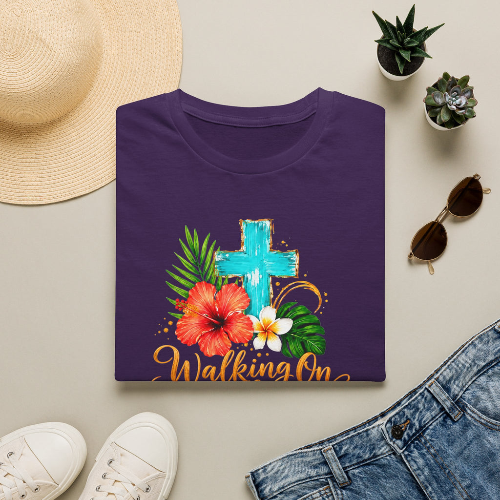 Walking on Sunshine & Jesus Floral Cross T-Shirt
