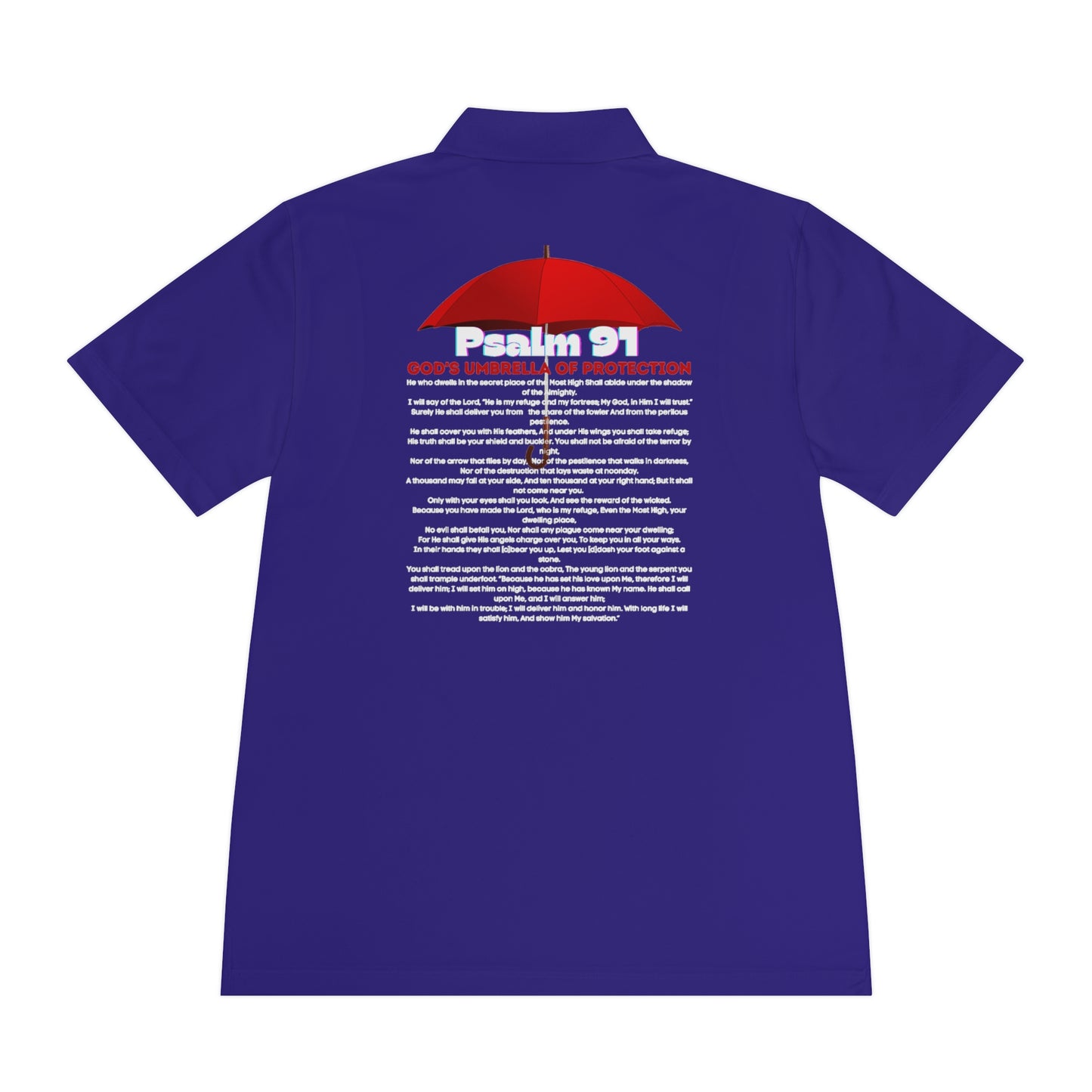 Psalm 91 GODS Umbrella Womans and Mens Sport Polo Shirt