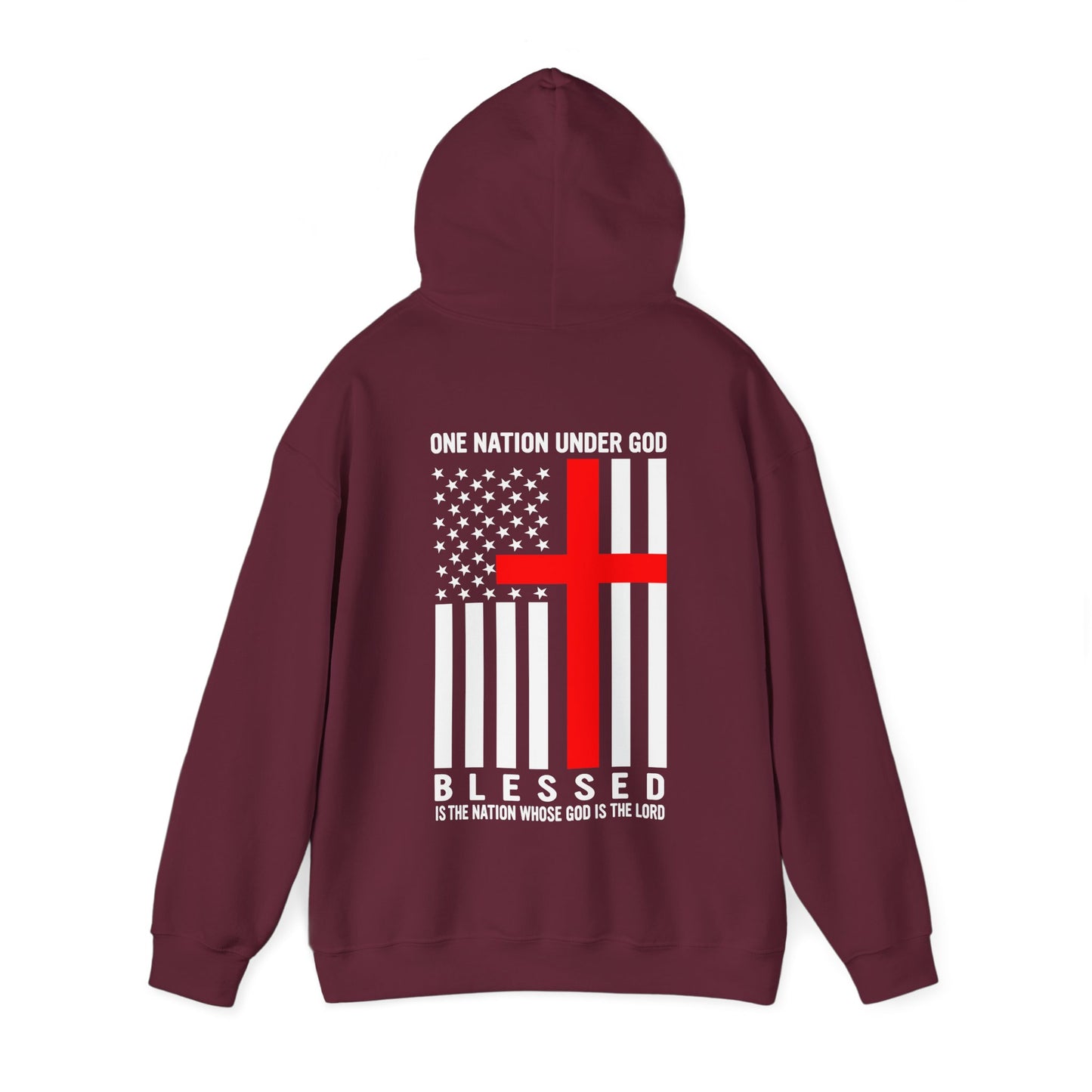 One Nation Under GOD - (Printed Both Sides) Unisex Heavy Blend Hooded Sweatshirt