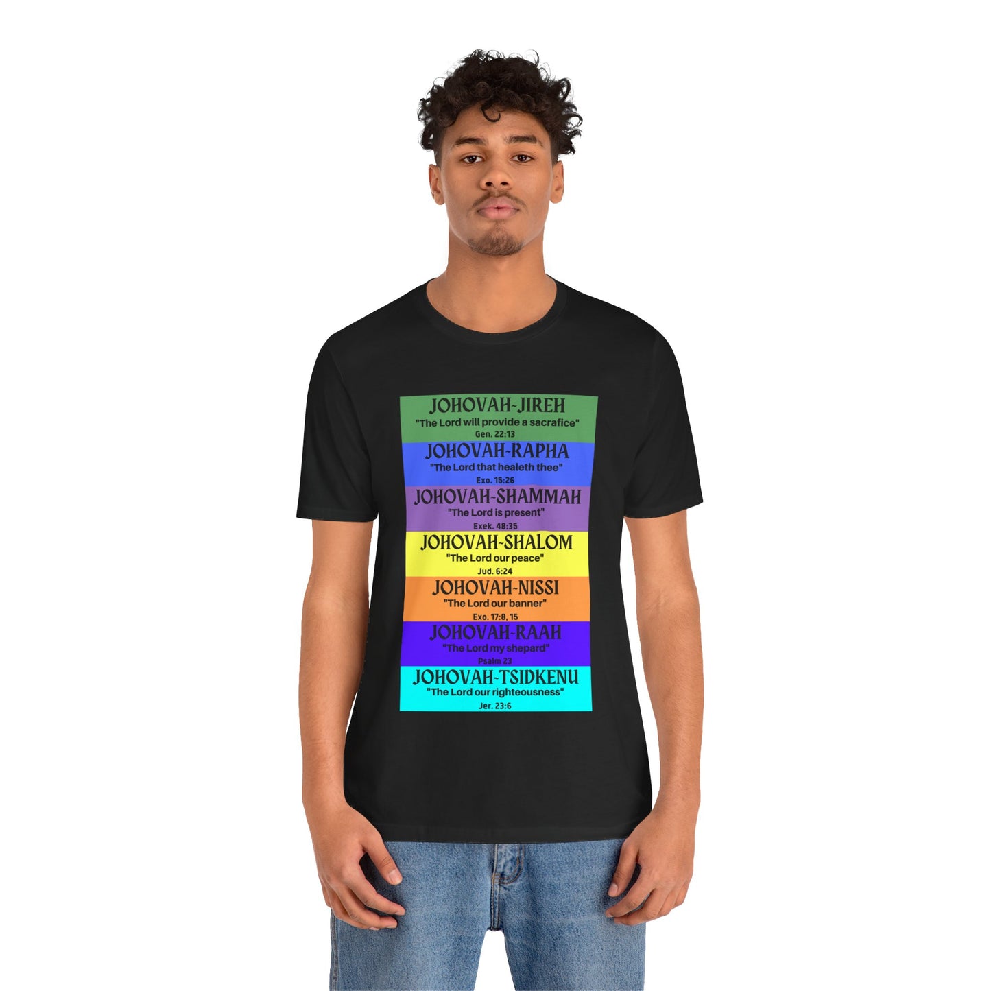 JEHOVAH's  names - Many Colors Unisex Jersey Short Sleeve Tee