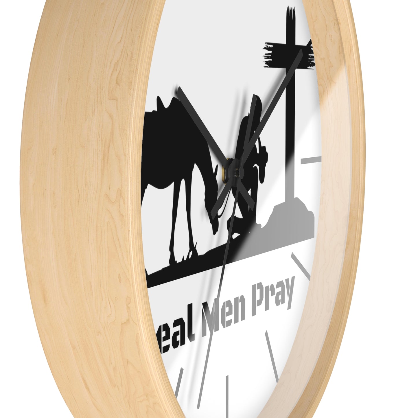 Real Men Pray Cowboys Wall clock