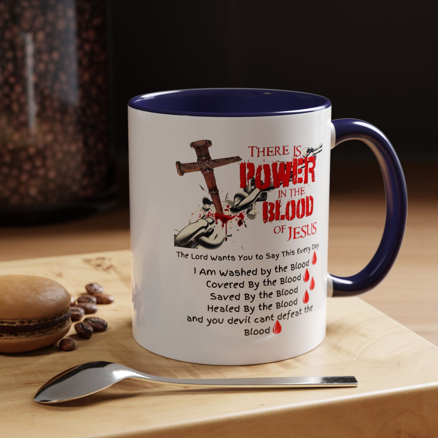 The Power of the Blood of Jesus Accent Coffee Mug (11, 15oz)