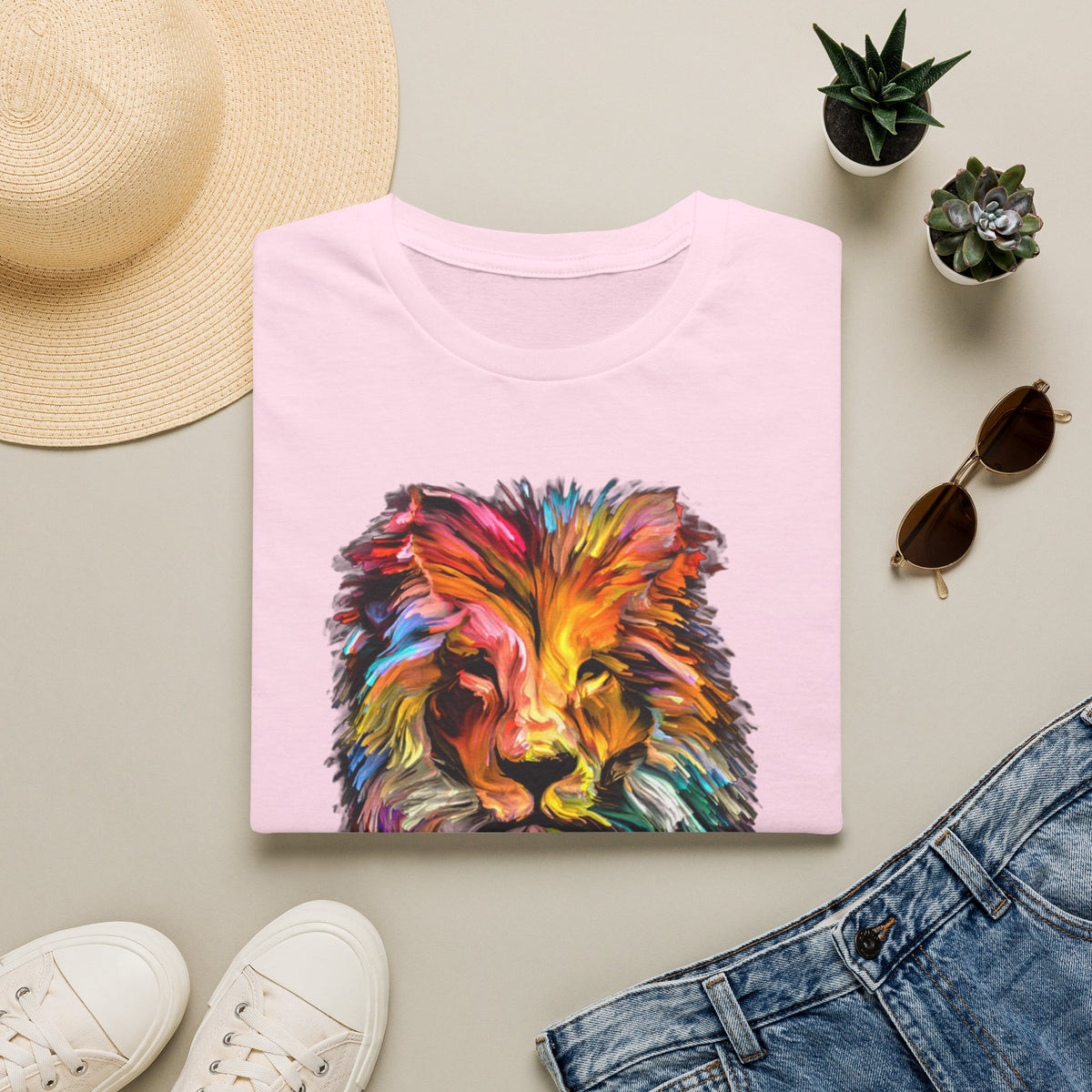 Lion of Judah Colorful Lion T-Shirt — "The Lion of Judah / Aryeh Yehudah" Graphic Tee