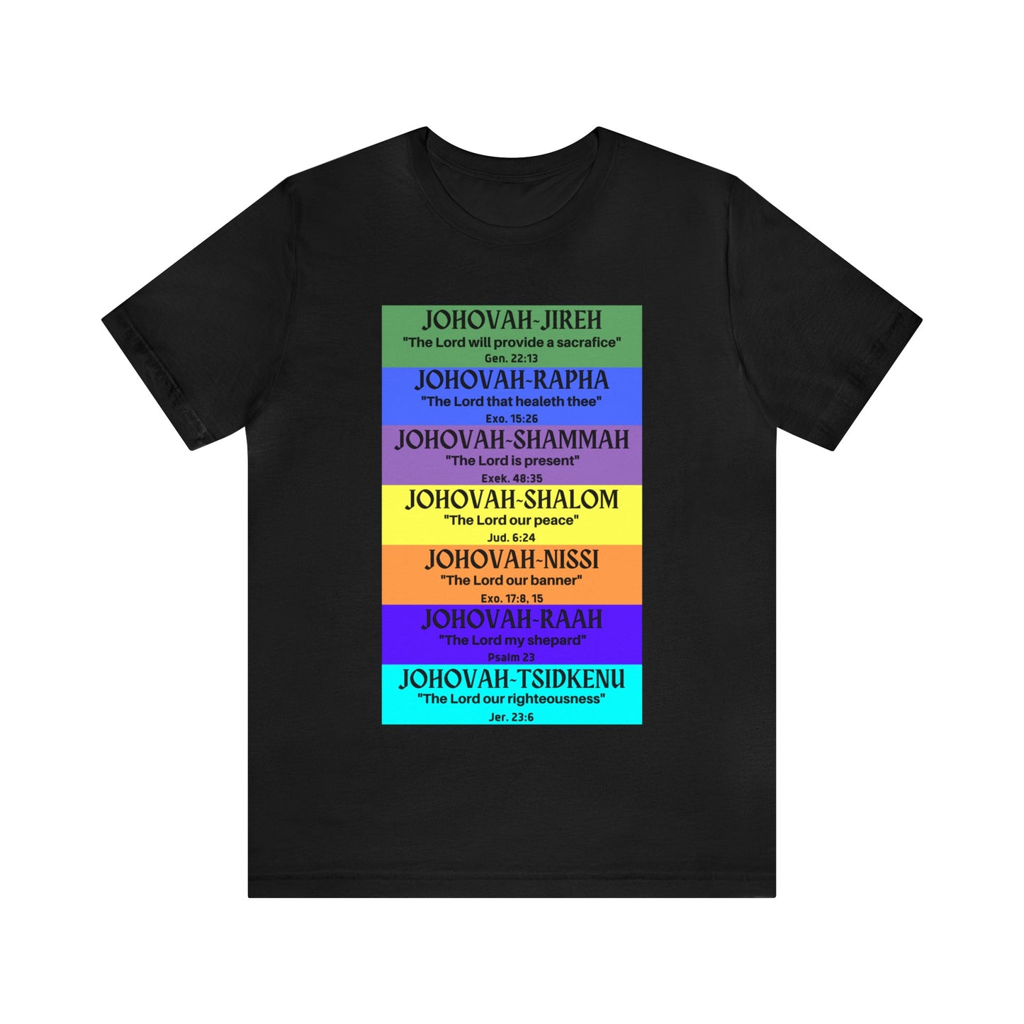 JEHOVAH's  names - Many Colors Unisex Jersey Short Sleeve Tee