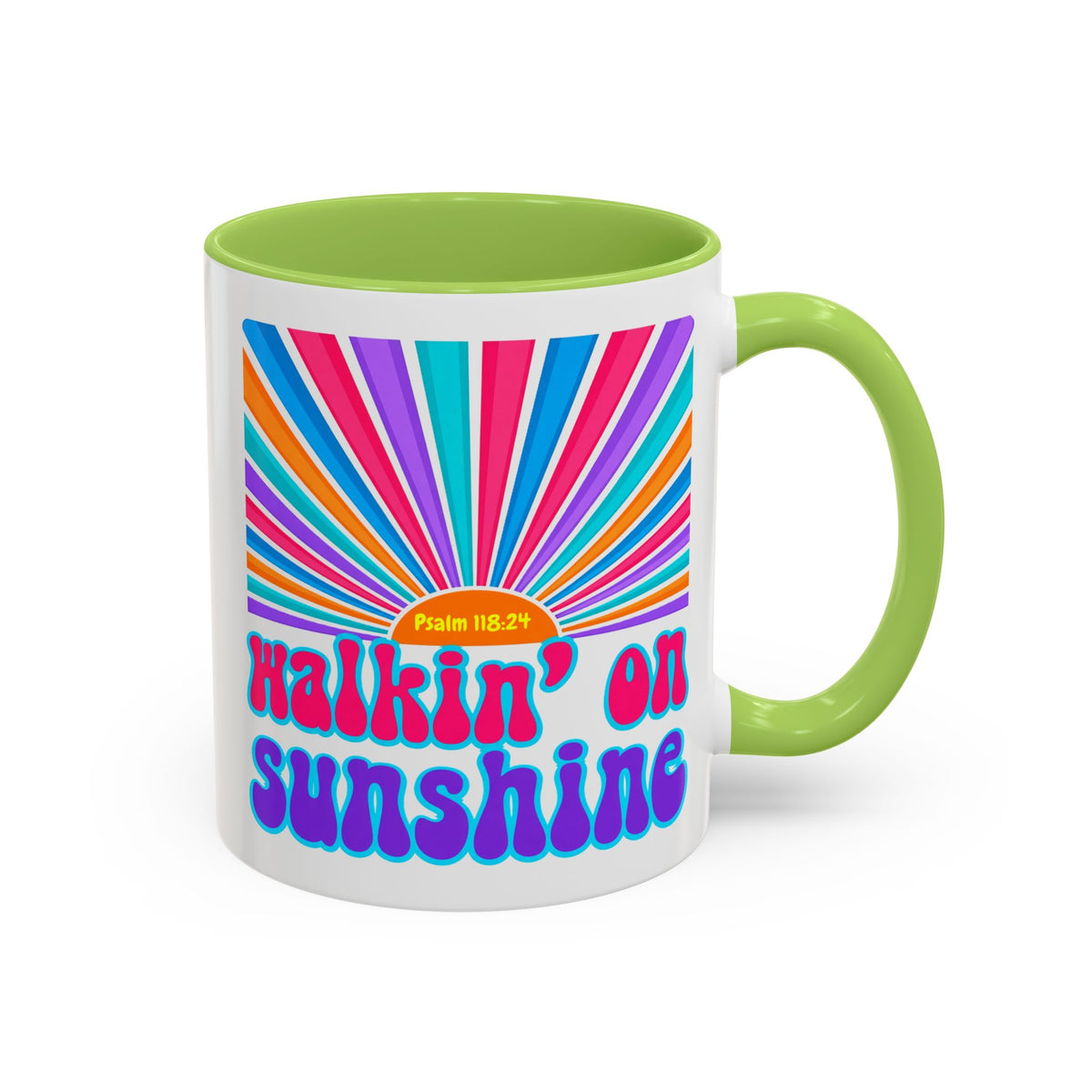 Coffee Mug — "Walkin' on Sunshine" Retro Psalm 118:24 Accent Mug