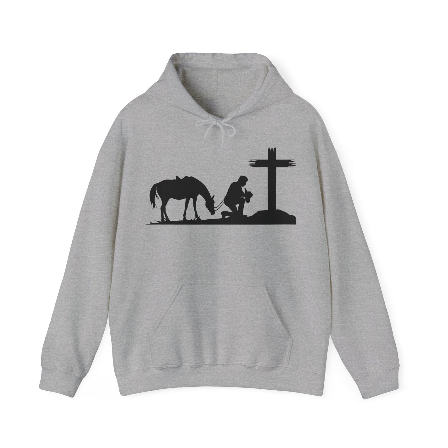 Real Men Pray Cowboys Front and Back Side Unisex Heavy Blend Hooded Sweatshirt