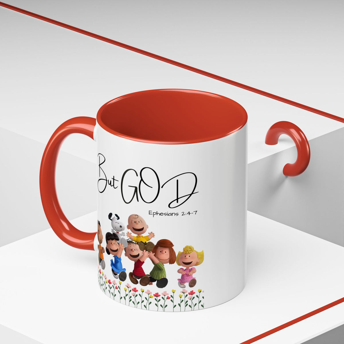 But God Scripture Coffee Mug — Genesis 50:20 Inspirational Heart Accent Mug (11/15oz)