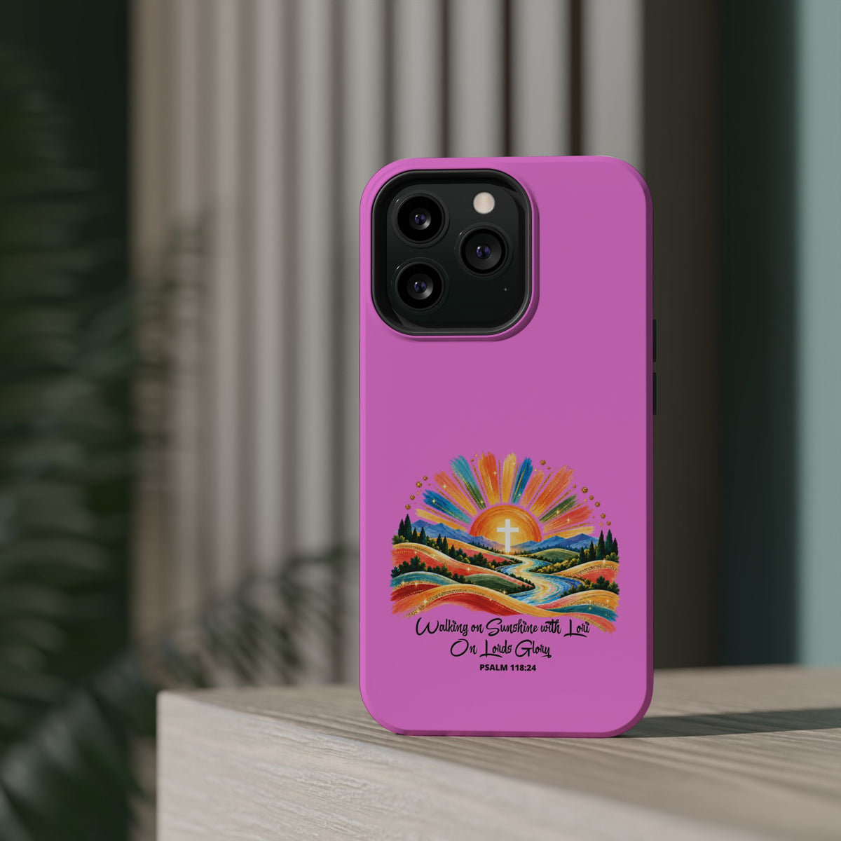 Magnetic Phone Case – “Walking on Sunshine with Lords Glory” Sunrise Design