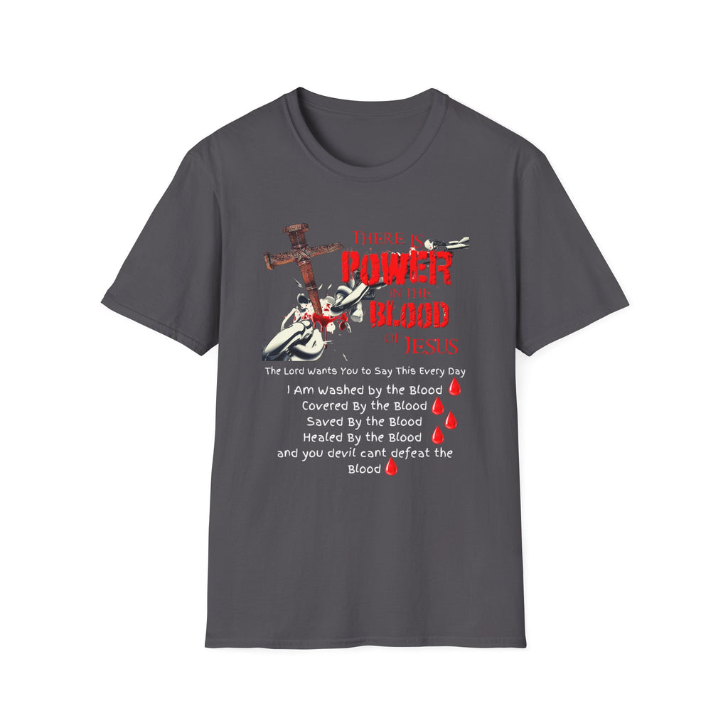 There's Power in the Blood of Jesus T-Shirt — Christian Cross Faith Shirt (Washed by the Blood)