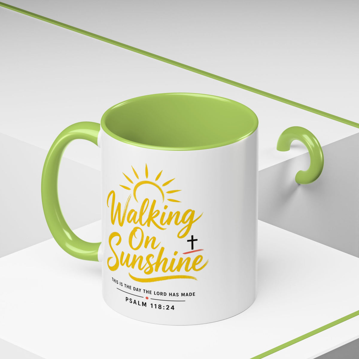 Walking on Sunshine Psalms 118:24  Accent Coffee Mug (11, 15oz)