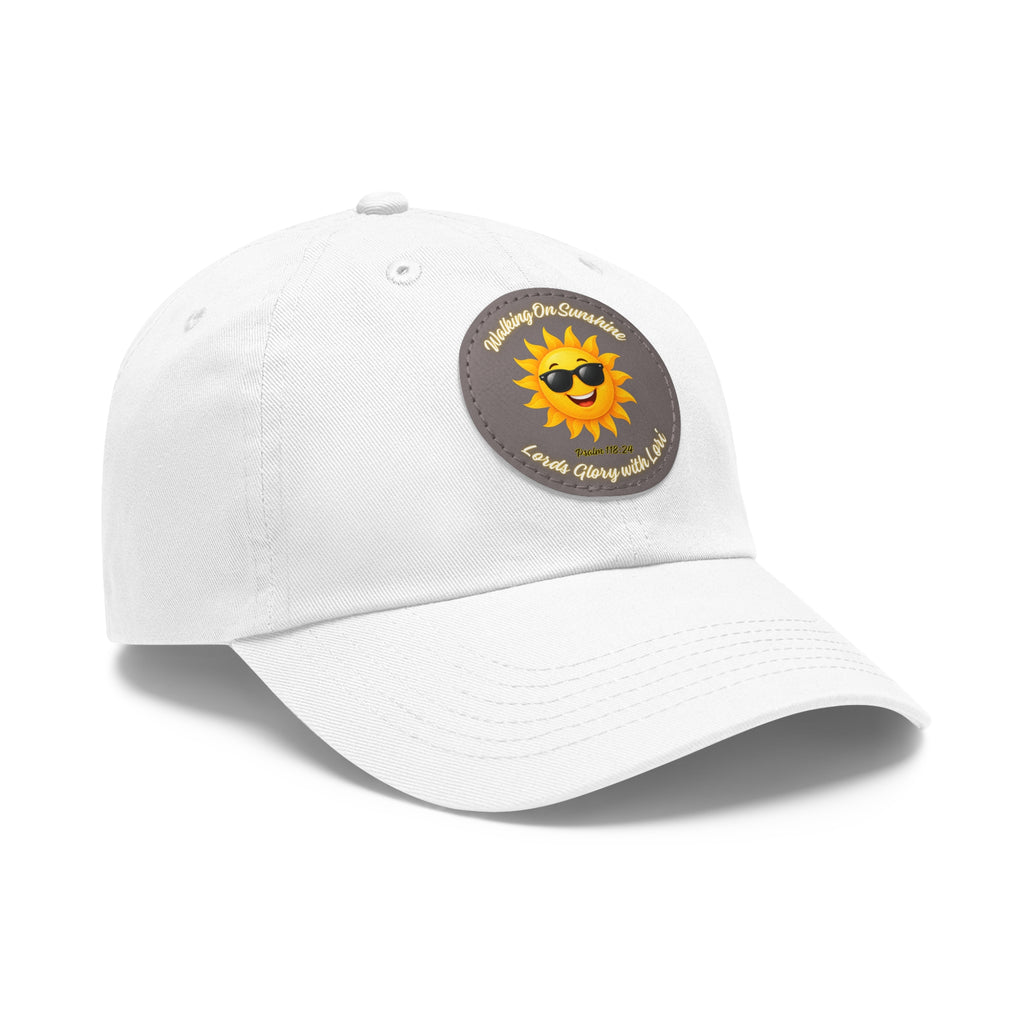 Sunshine Smiles Dad Hat — Round Leather Patch ‘Always Brighter’