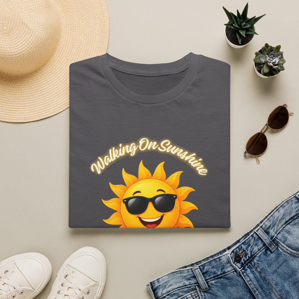 Sunshine Smiles T-Shirt — Sunglasses Sun with Psalm 118:24 Inspirational Tee