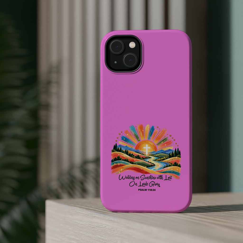 Magnetic Phone Case – “Walking on Sunshine with Lords Glory” Sunrise Design