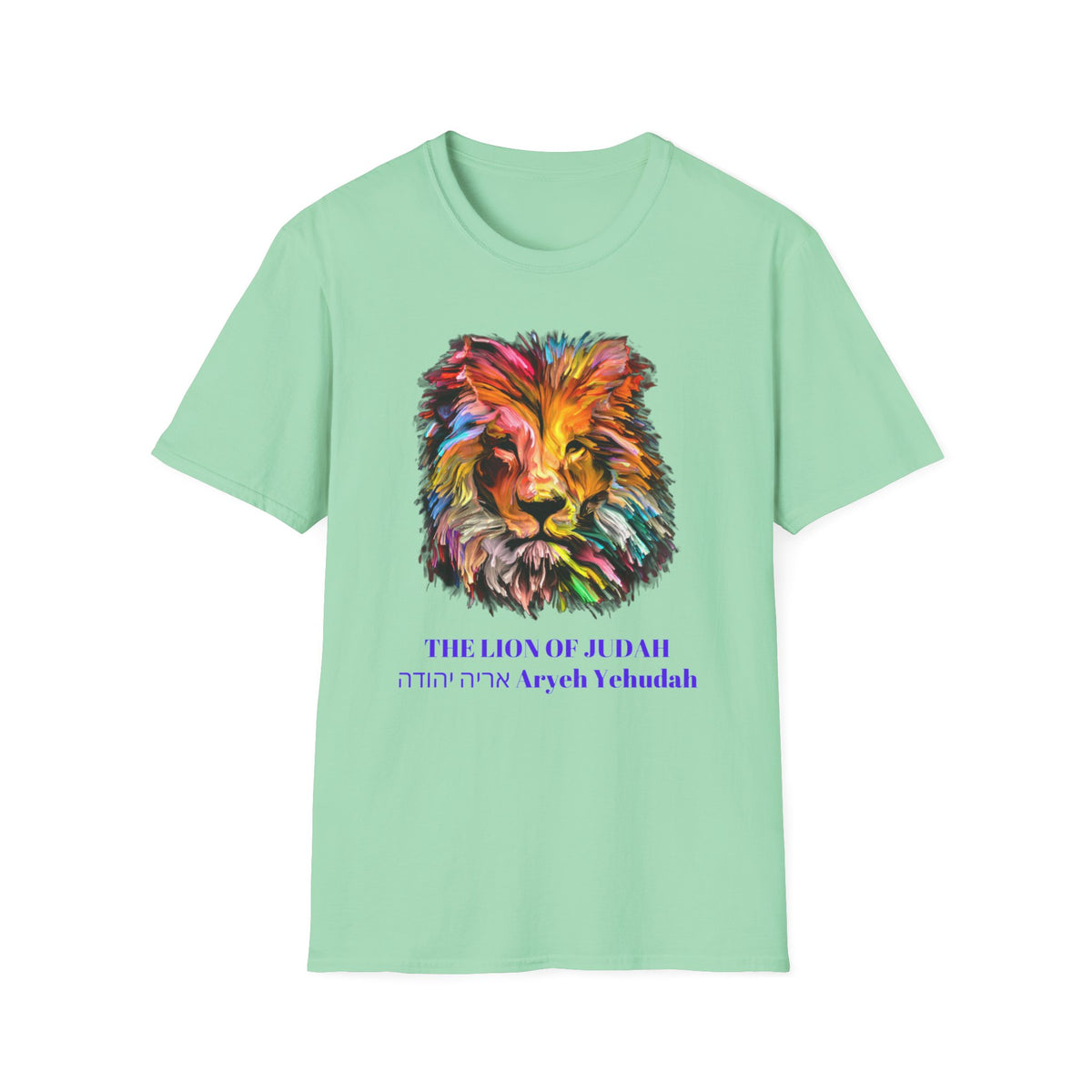Lion of Judah Colorful Lion T-Shirt — "The Lion of Judah / Aryeh Yehudah" Graphic Tee