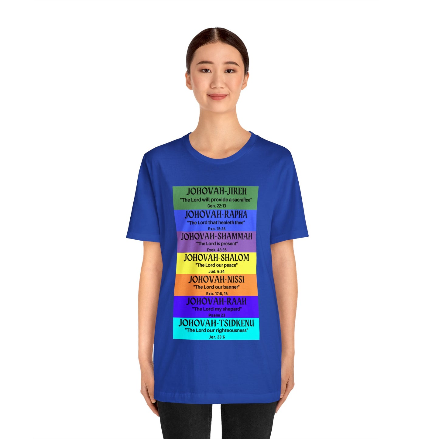 JEHOVAH's  names - Many Colors Unisex Jersey Short Sleeve Tee