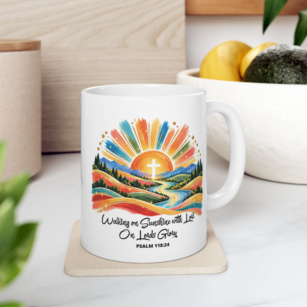 Walking On Sunshine with Lori on Lords Glory - Colorful Mountain Landscape Ceramic Mug