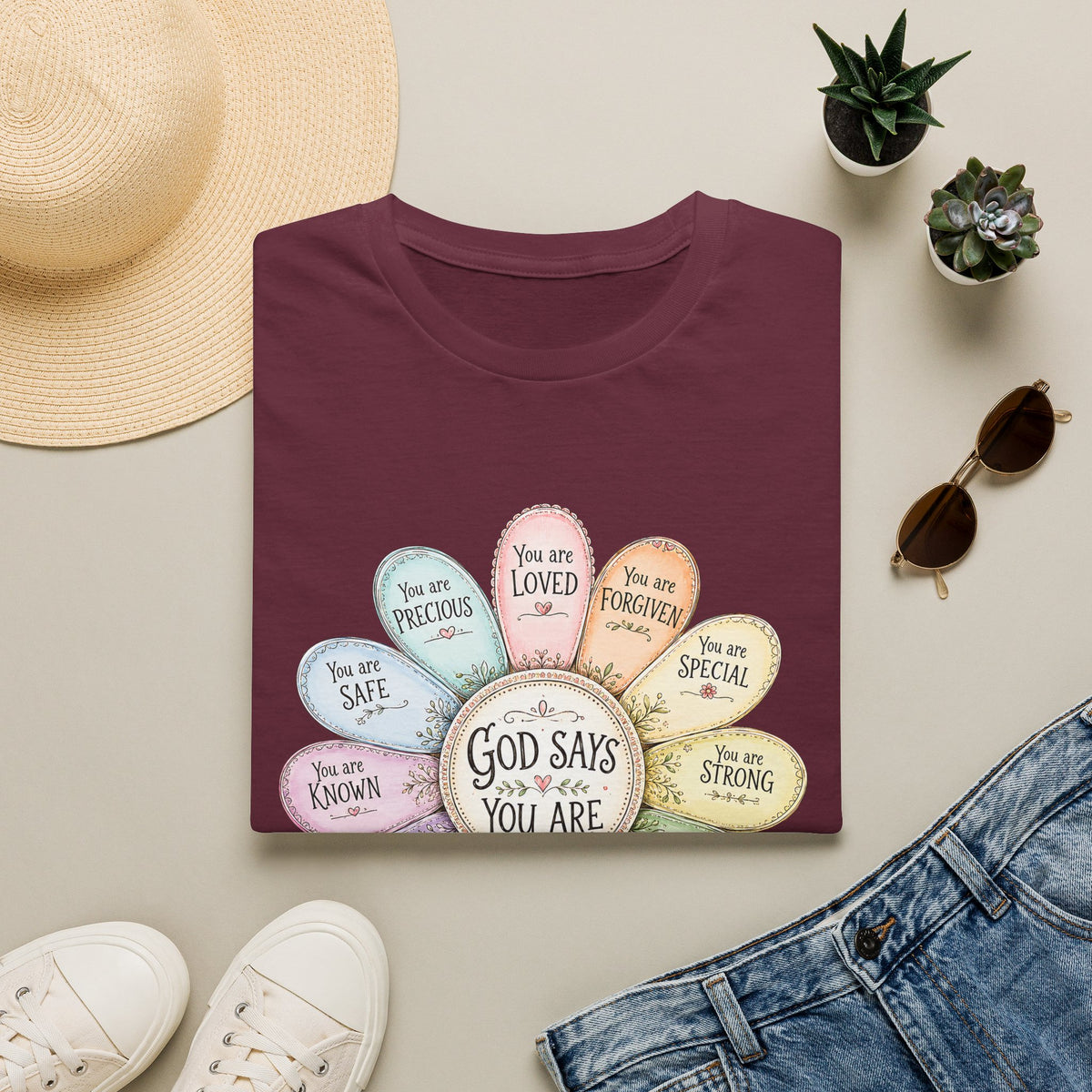 God Says You Are Loved Inspirational Christian T-Shirt