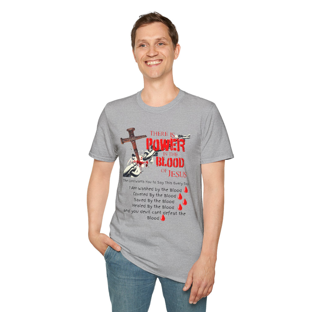 Jesus Blood Cross T-Shirt — "There Is Power In The Blood of Jesus" Christian Tee