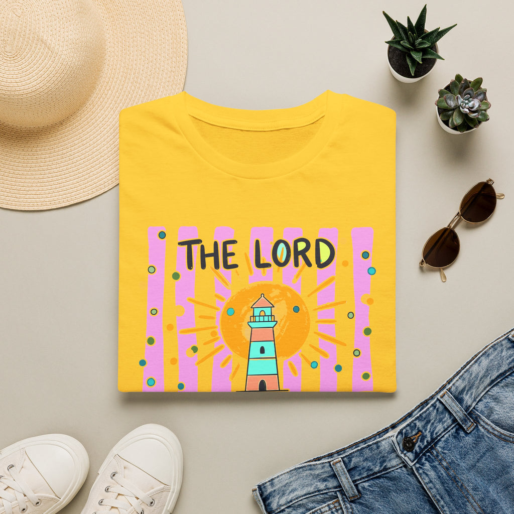 The Lord Is My Light Lighthouse Christian T-Shirt — Psalm 27:1  Inspirational Tee