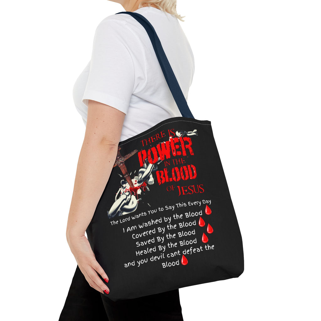 Tote — "The Power of the Blood of Jesus" Inspirational Christian Tote Bag