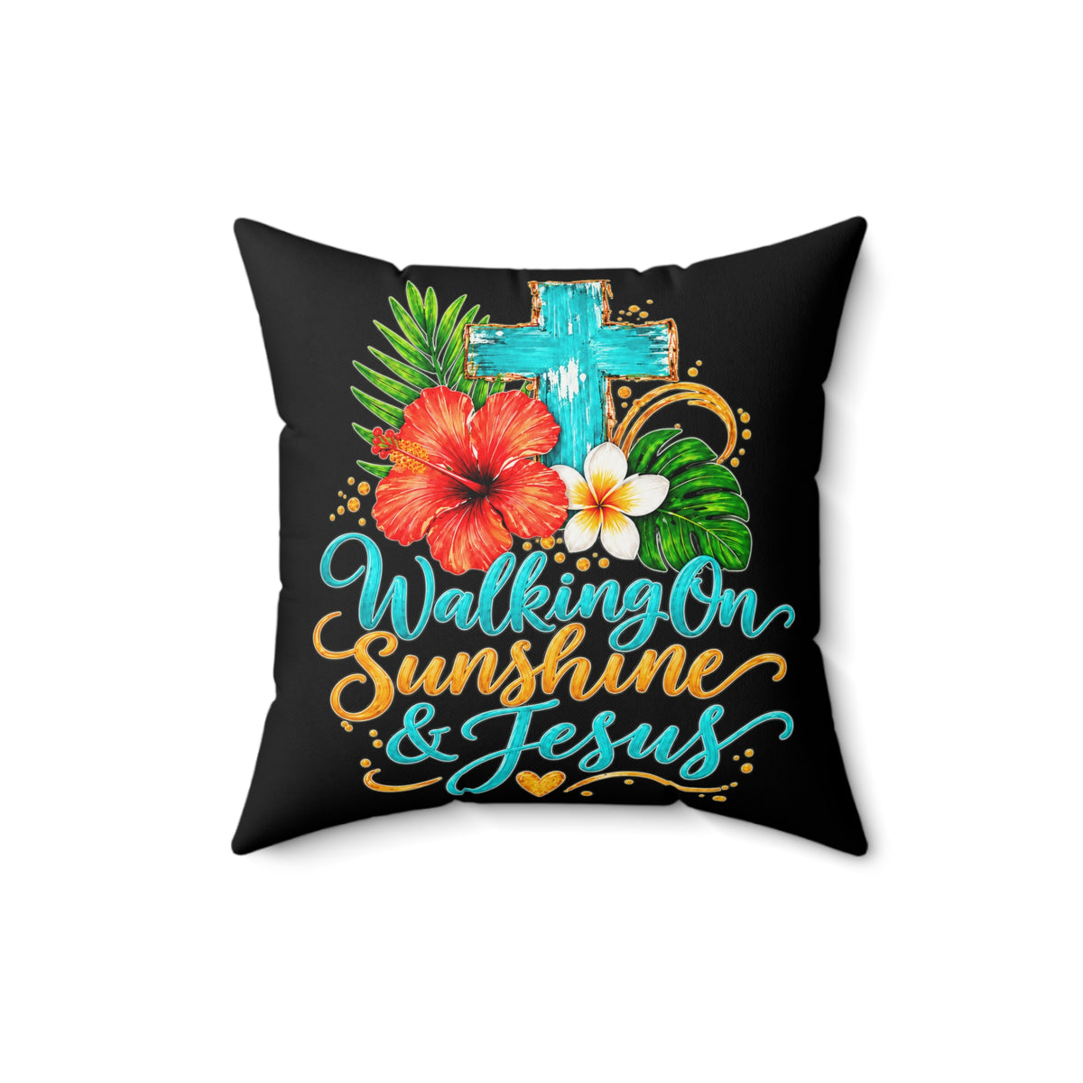 Walking on Sunshine Faux Suede Square Pillow