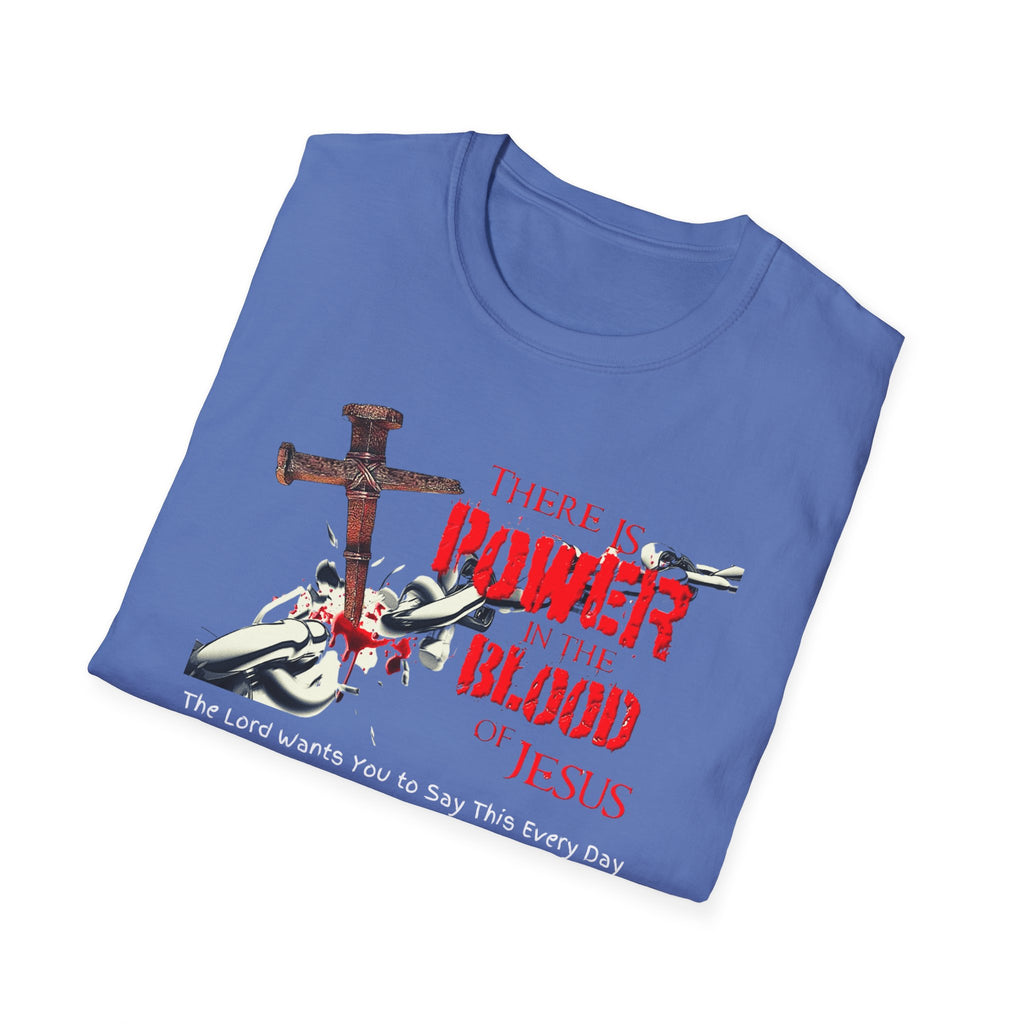 There's Power in the Blood of Jesus T-Shirt — Christian Cross Faith Shirt (Washed by the Blood)