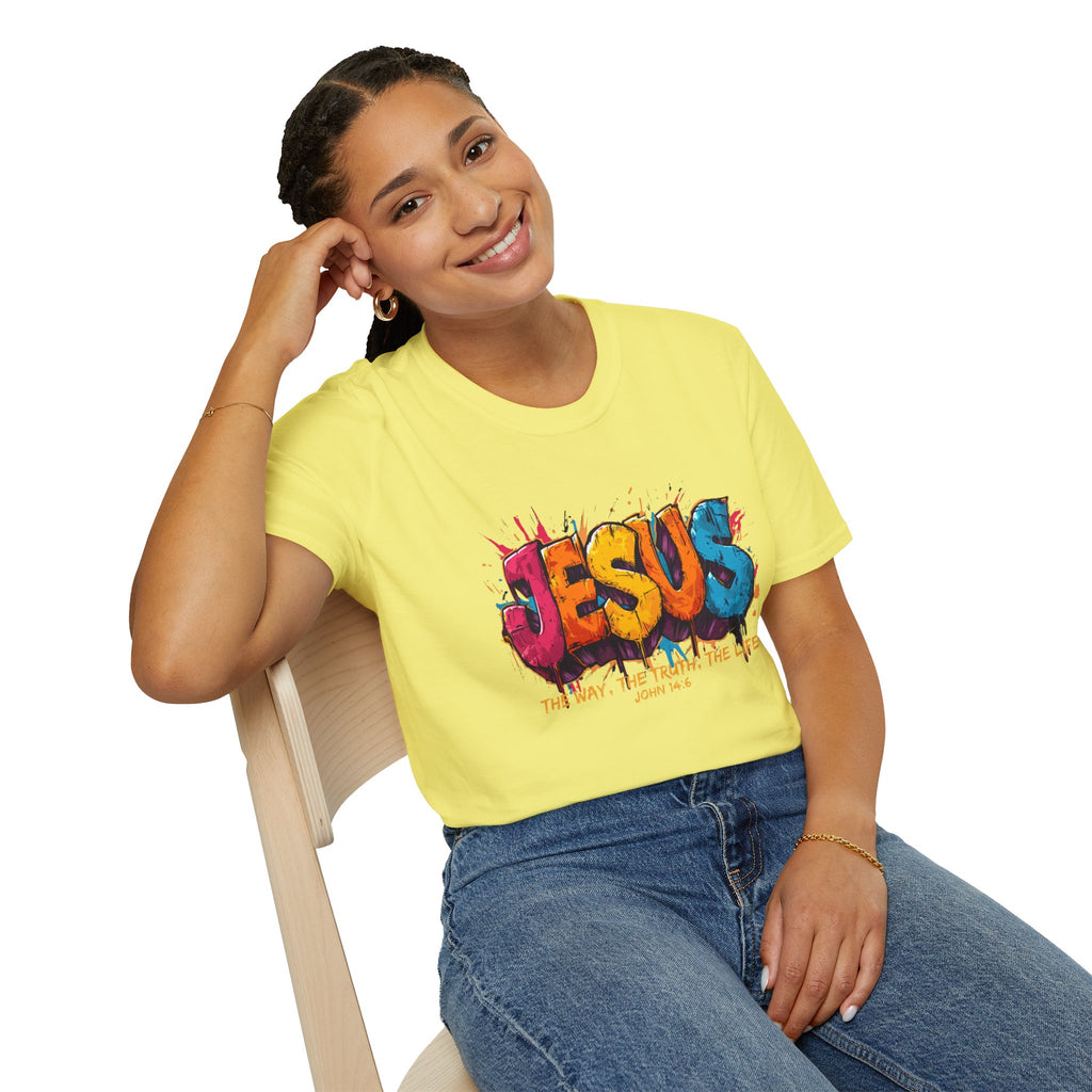 JESUS  Splash T-Shirt | Colorful Street Art Christian Tee