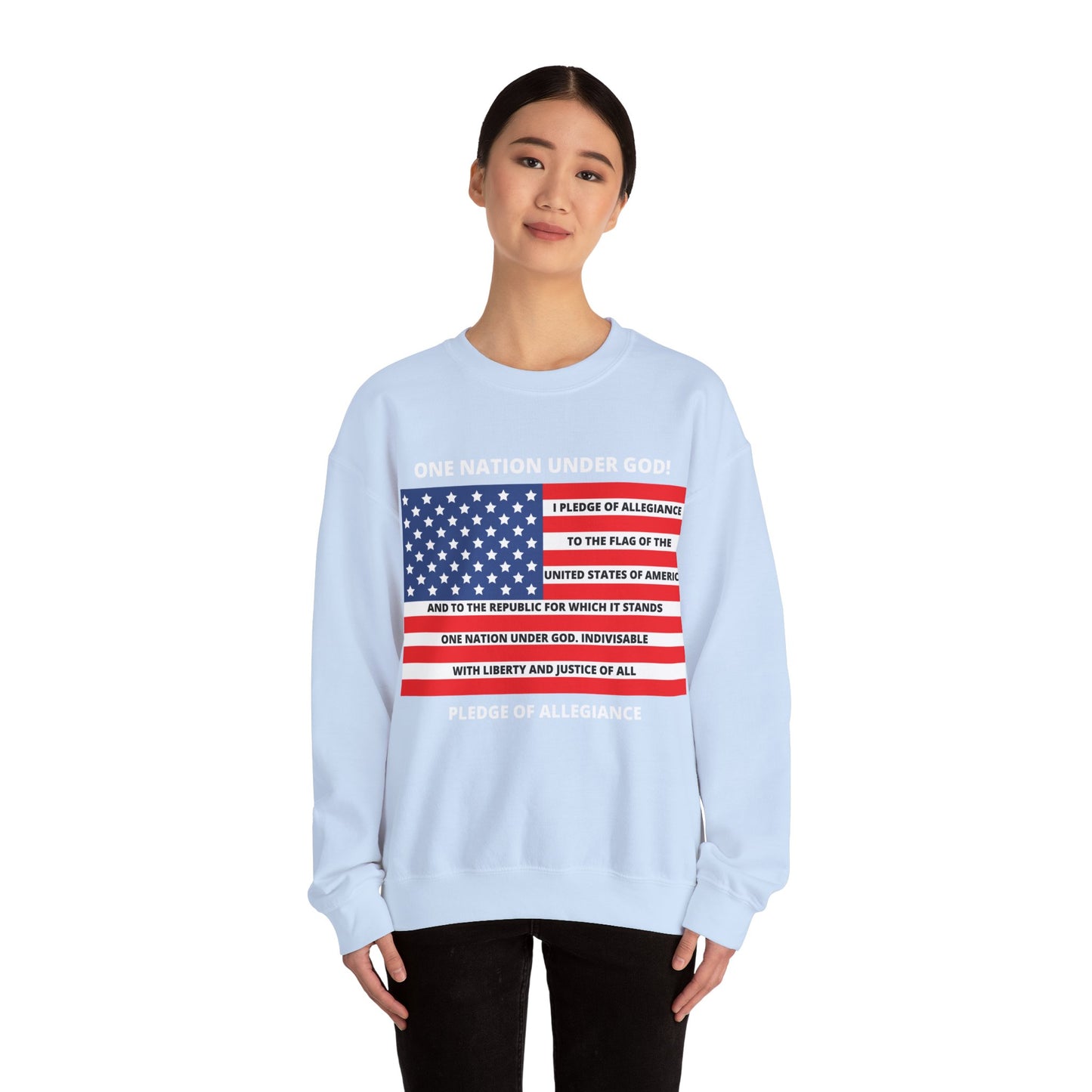 Pledge of Allegiance One Nation under GOD! Unisex Heavy Blend Crewneck Sweatshirt