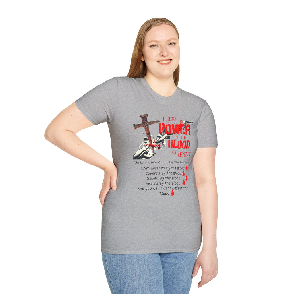 Jesus Blood Cross T-Shirt — "There Is Power In The Blood of Jesus" Christian Tee