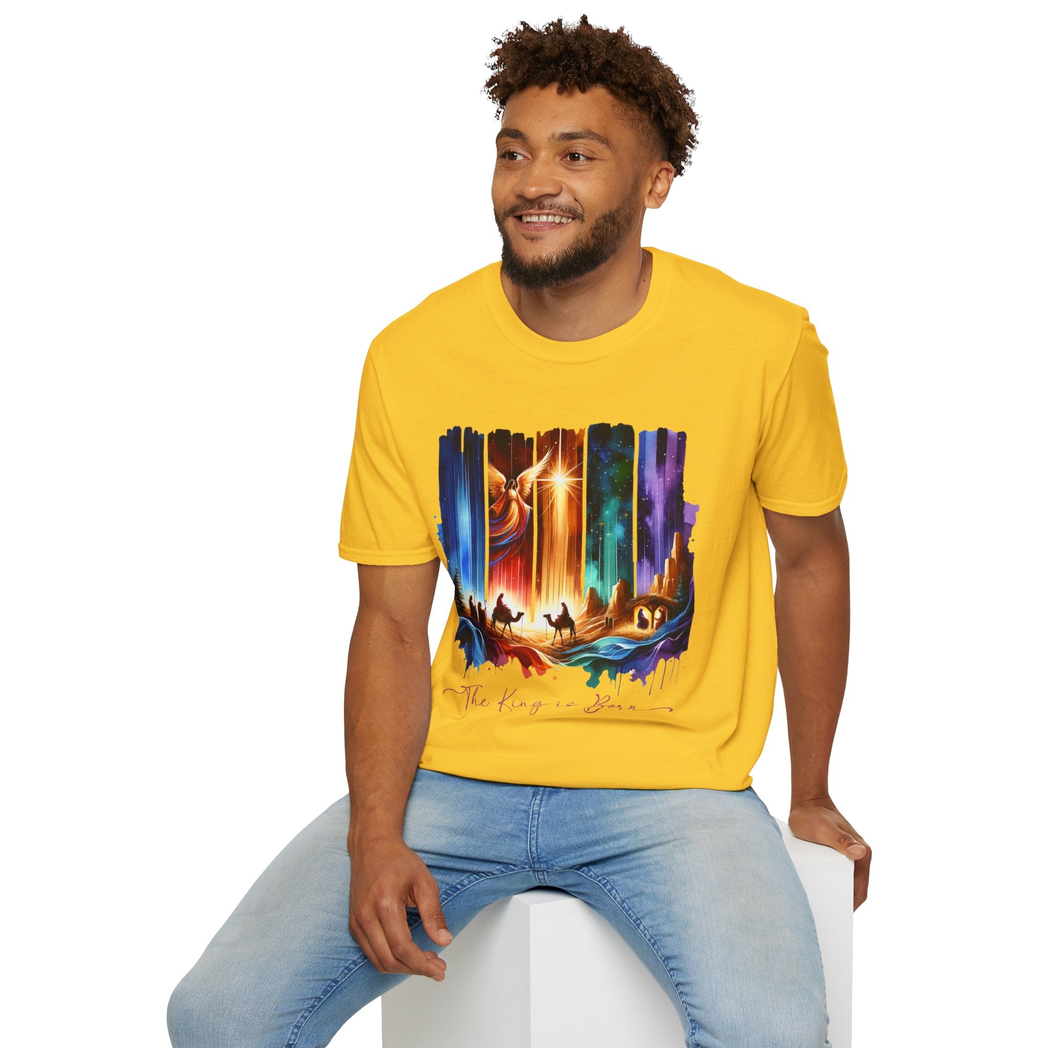 Vibrant Fantasy T-Shirt, Colorful Graphic Tee, Unisex Art Shirt, Great Gift for Fans, Unique Casual Wear, The King is Born Shirt