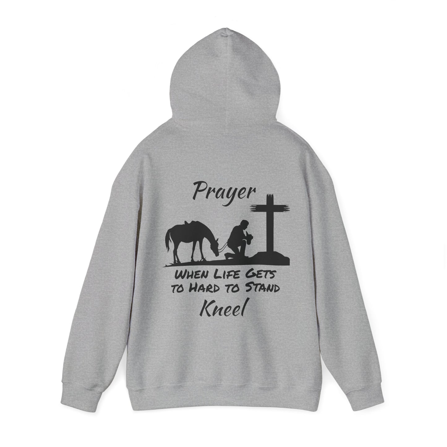 Prayer - when life gets to hard to stand - Kneel - Unisex Heavy Blend Hooded Sweatshirt