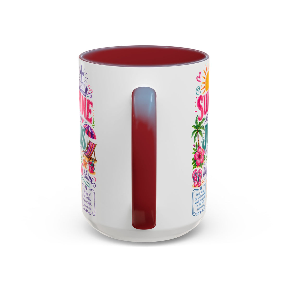 Sunshine and Jesus Coffee Mug — Faith-Inspired Beach Vibe Accent Mug (11/15oz)