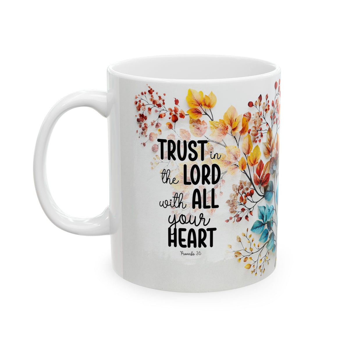 Trust in the Lord Scripture Mug | Floral Faith Coffee Cup