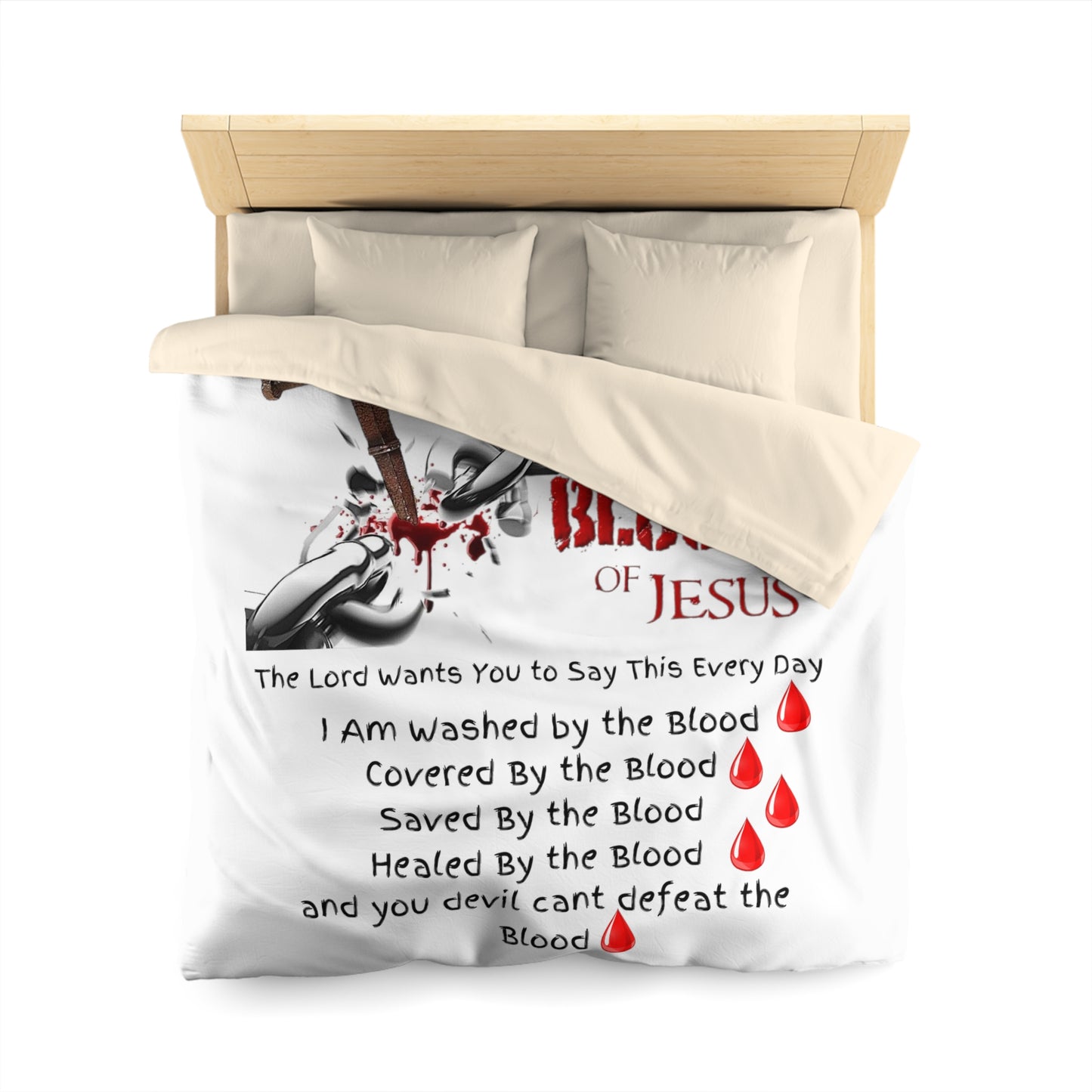 The Power of the Blood of Jesus - Microfiber Duvet Cover