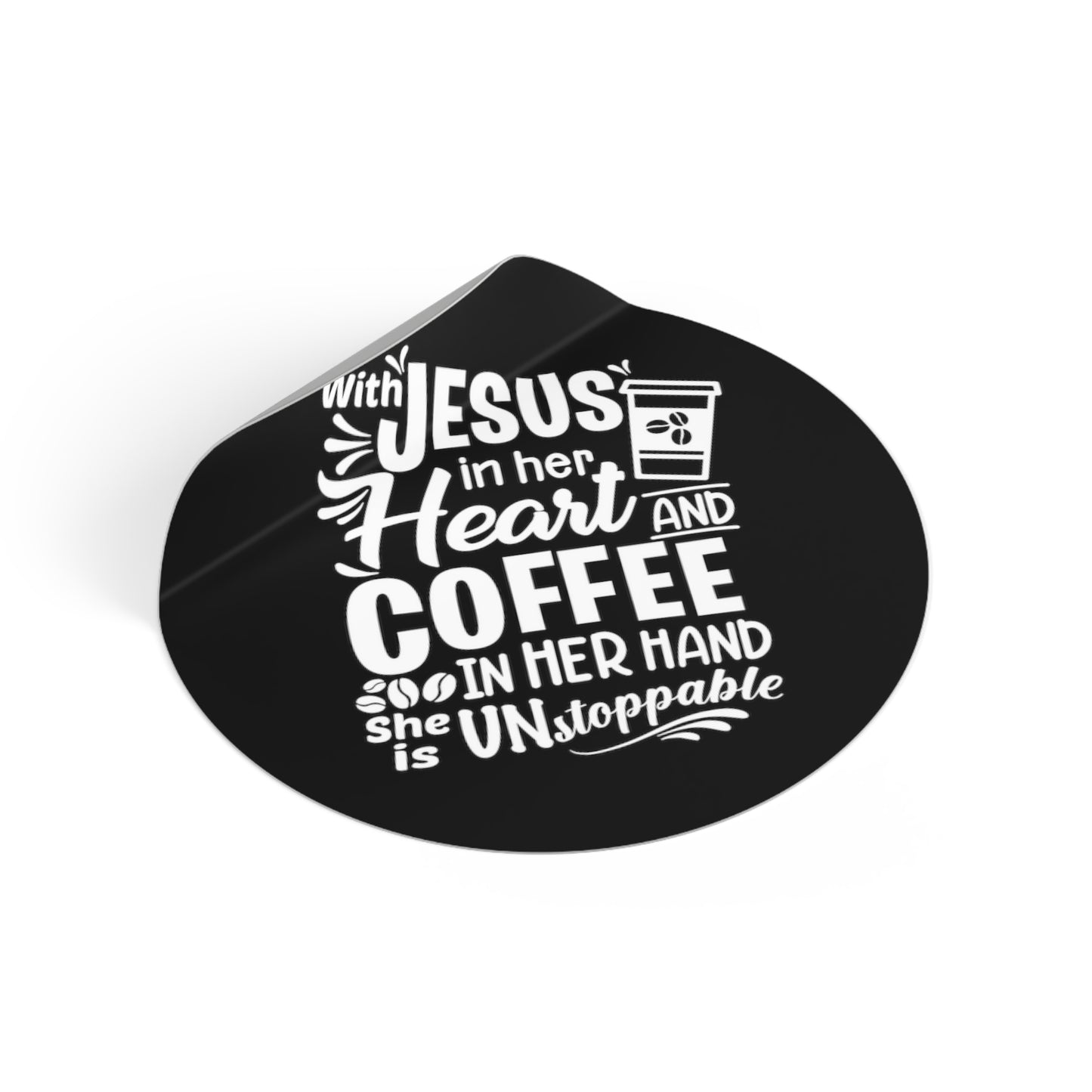 JESUS and Coffee - Round Vinyl Stickers