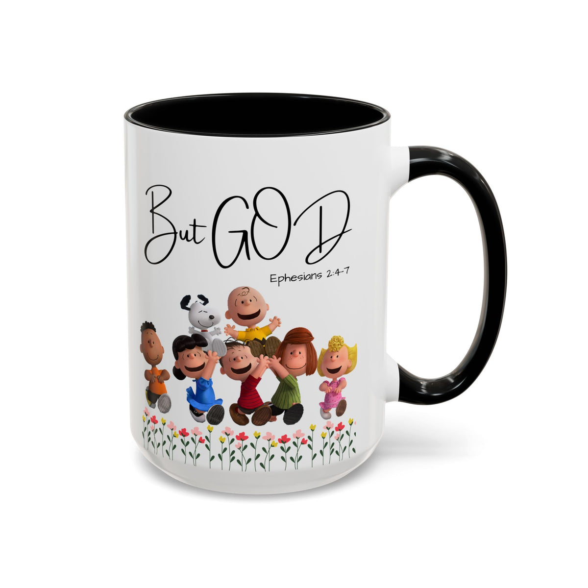But God Scripture Coffee Mug — Genesis 50:20 Inspirational Heart Accent Mug (11/15oz)