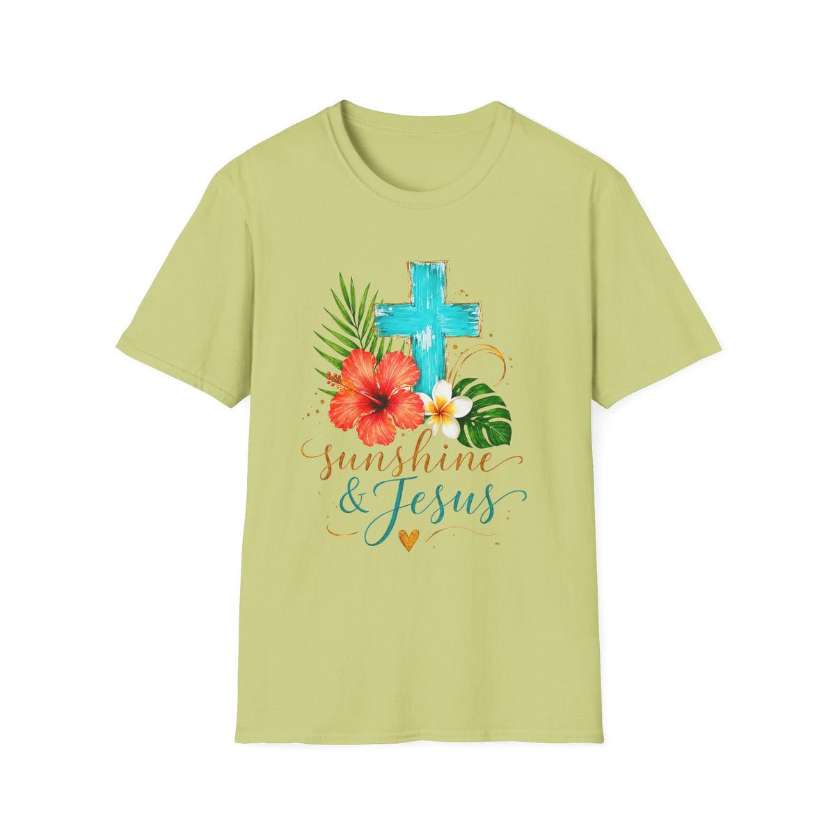Sunshine & Jesus T-Shirt — Tropical Cross Christian Tee