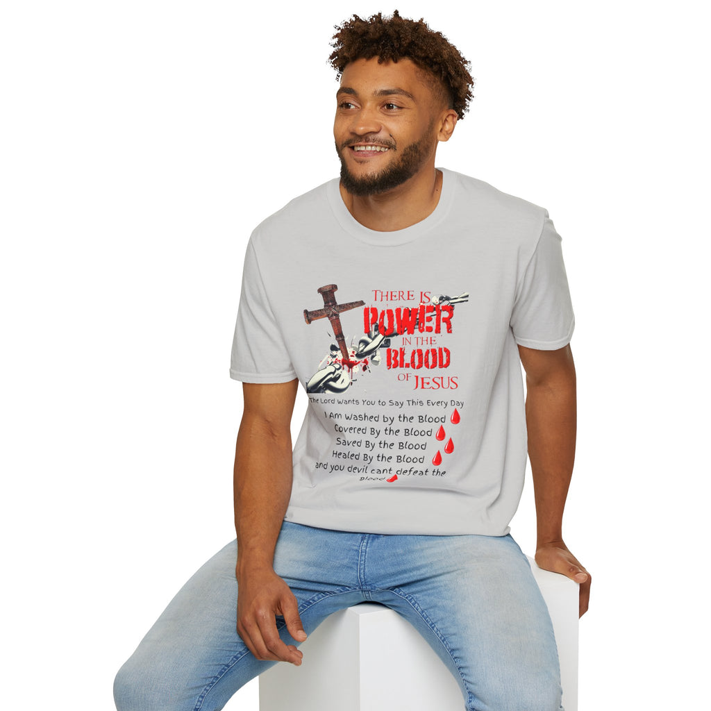 Jesus Blood Cross T-Shirt — "There Is Power In The Blood of Jesus" Christian Tee