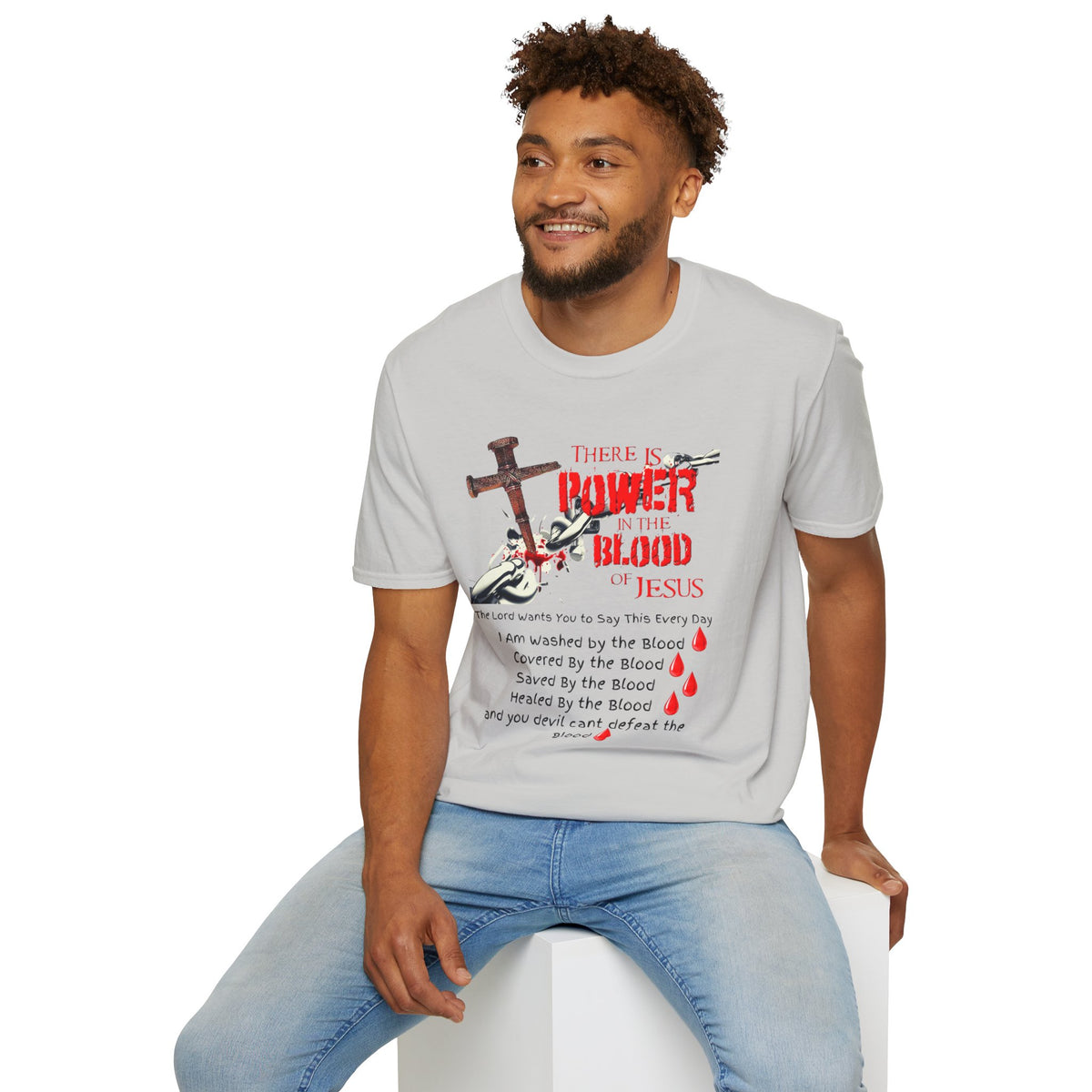 Jesus Blood Cross T-Shirt — "There Is Power In The Blood of Jesus" Christian Tee