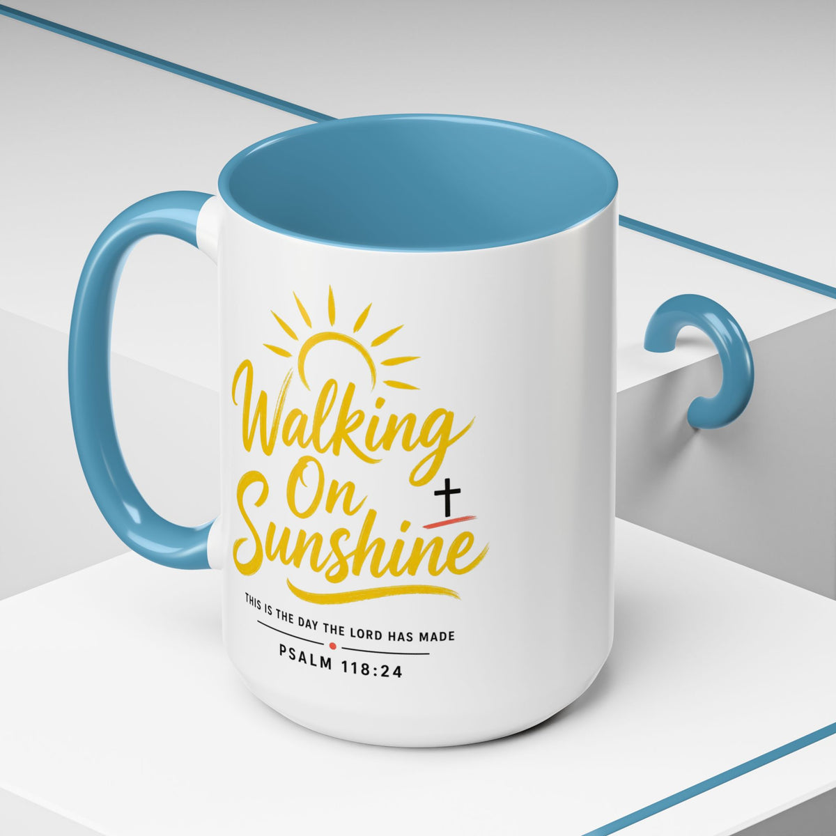 Walking on Sunshine Psalms 118:24  Accent Coffee Mug (11, 15oz)