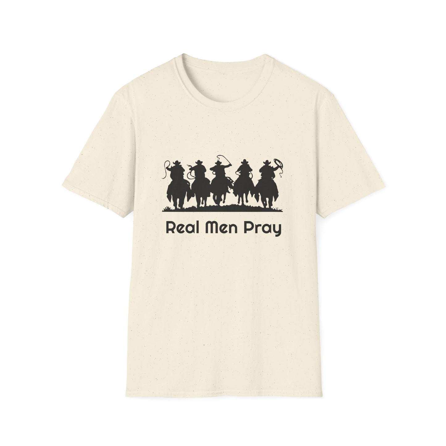 Real Men Pray - Cowboys - Unisex Softstyle T-Shirt