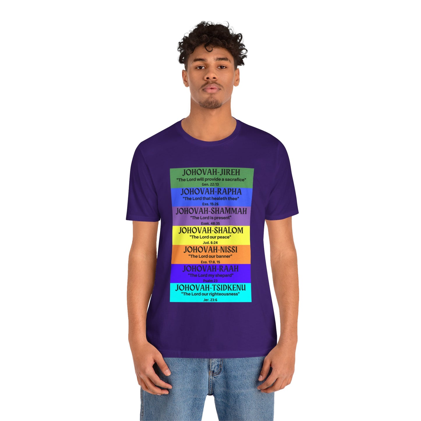 JEHOVAH's  names - Many Colors Unisex Jersey Short Sleeve Tee