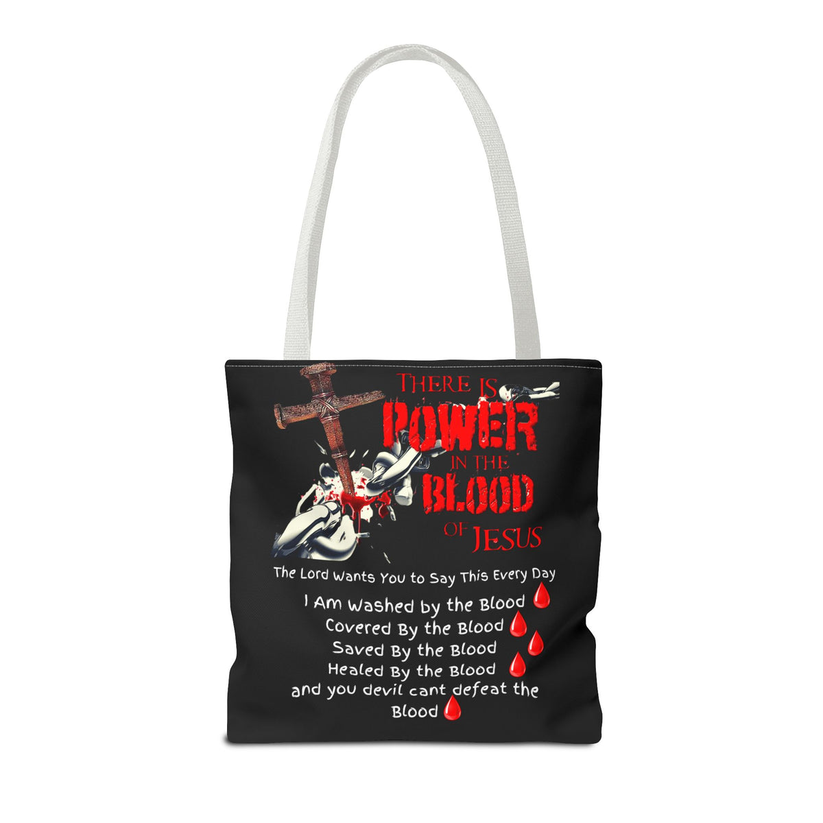 Tote — "The Power of the Blood of Jesus" Inspirational Christian Tote Bag