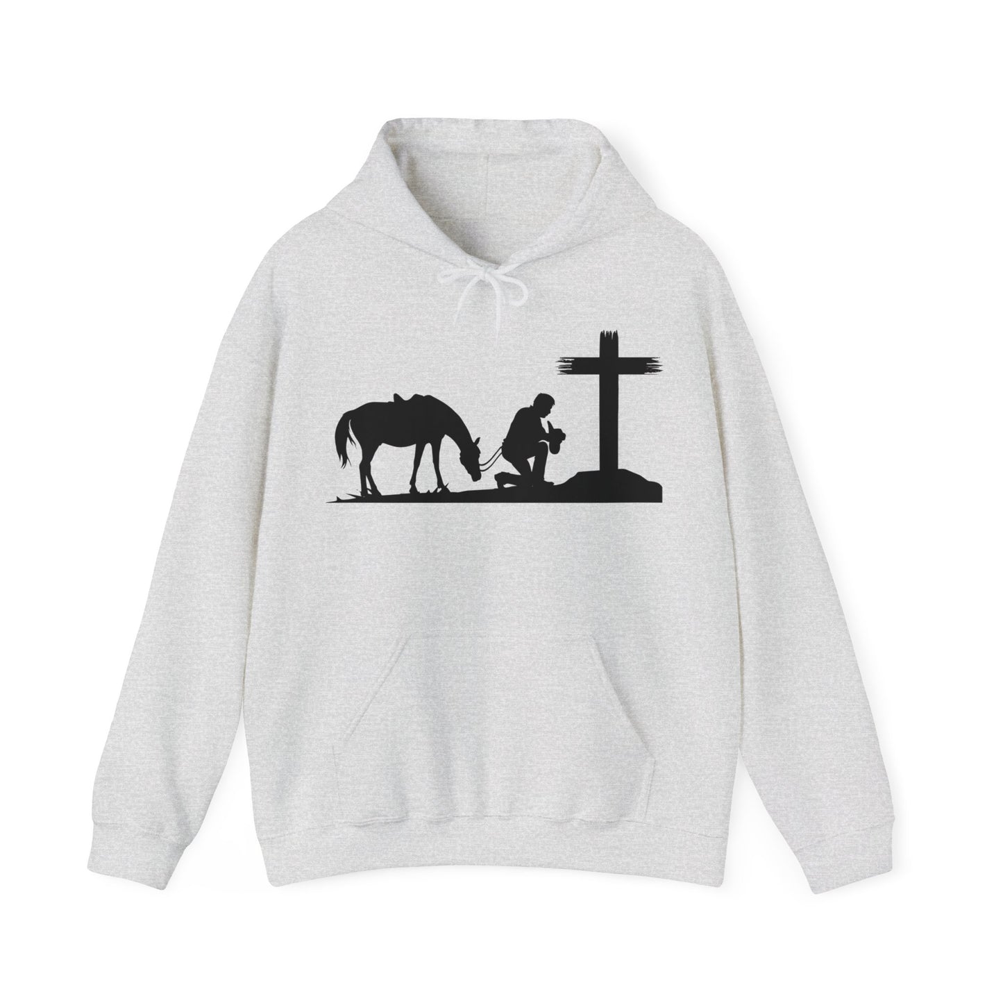 Real Men Pray Cowboys Front and Back Side Unisex Heavy Blend Hooded Sweatshirt