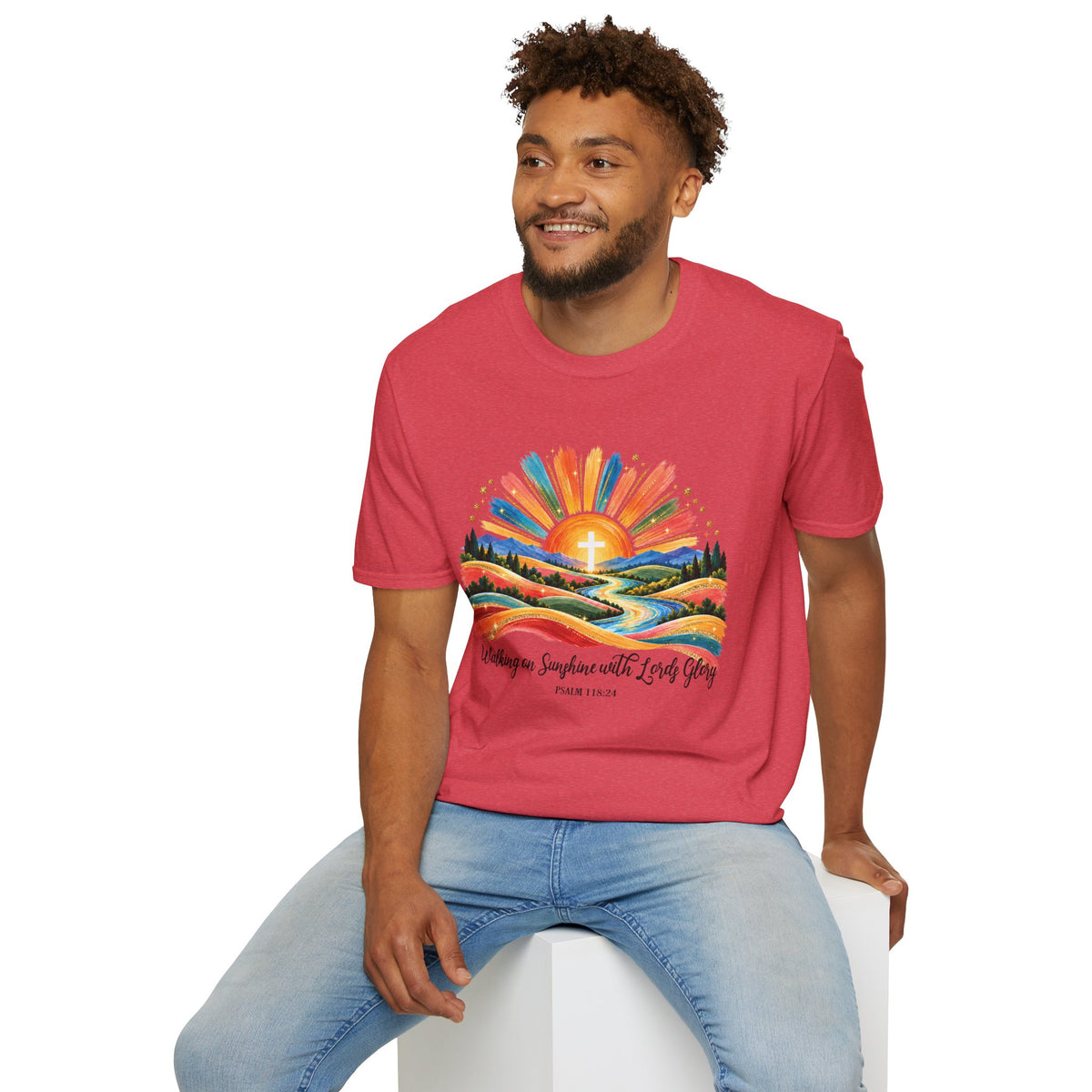 Walking On Sunshine with Lords Glory - with Lori Faith and Hope Christian Sunrise T-Shirt