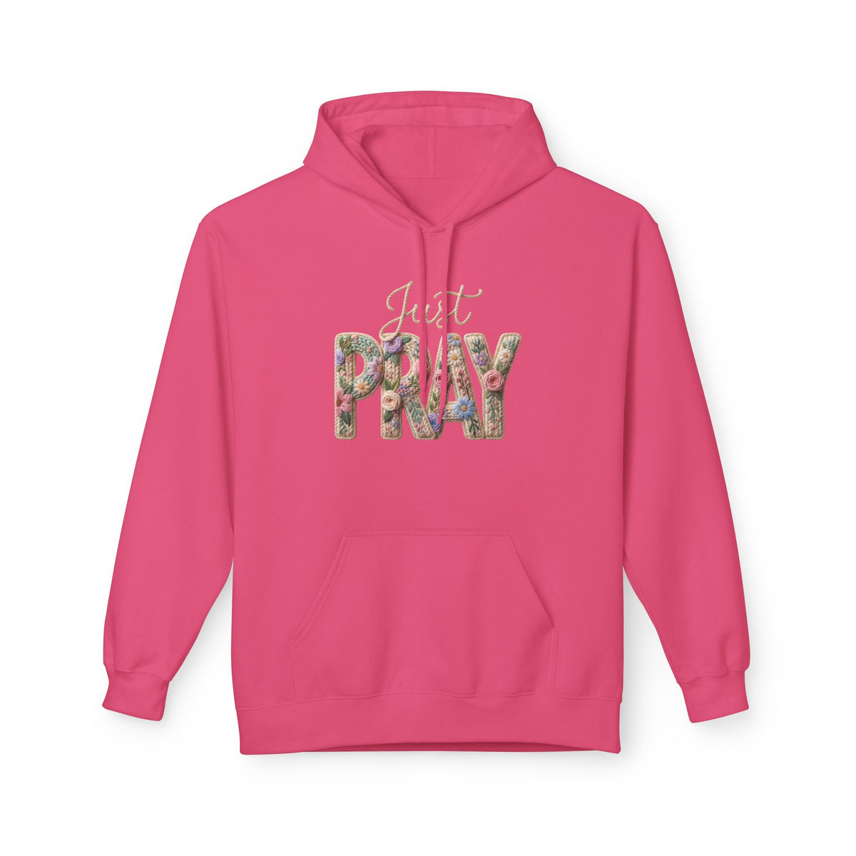 Just Pray floral letters Hoodie | Faith Christian sweatshirt design