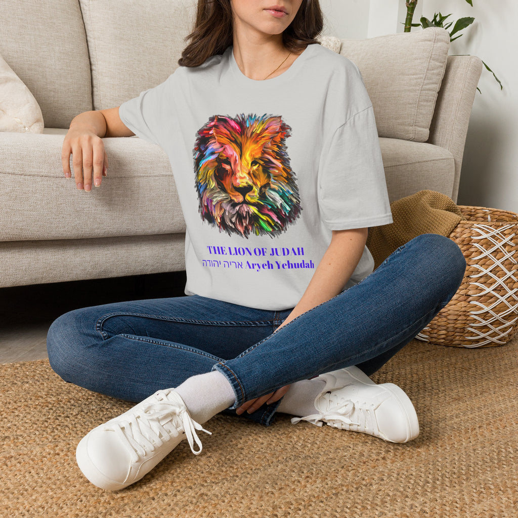 Lion of Judah Colorful Lion T-Shirt — "The Lion of Judah / Aryeh Yehudah" Graphic Tee