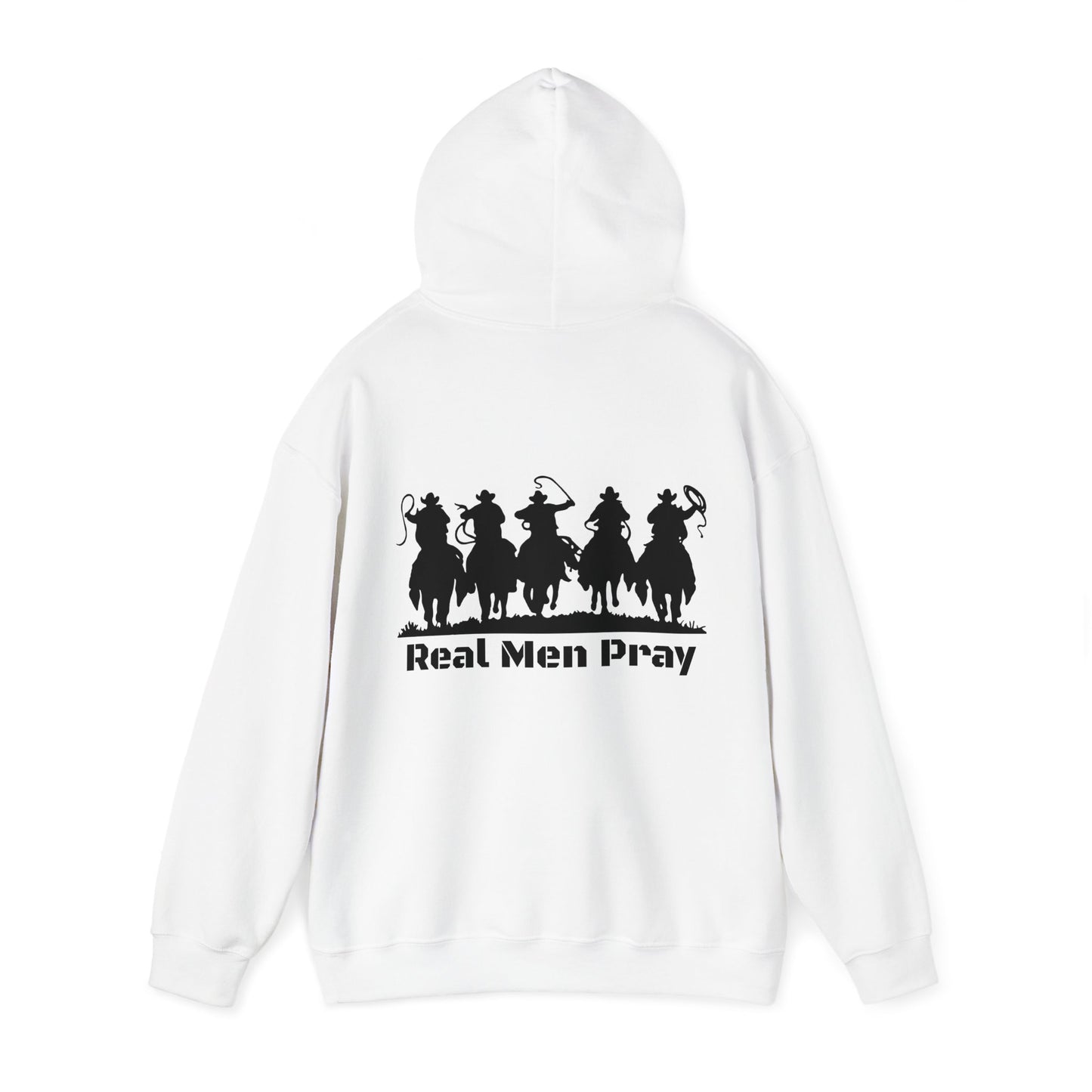 Real Men Pray Cowboys Front and Back Side Unisex Heavy Blend Hooded Sweatshirt